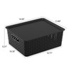 Xowine 6 Packs Plastic Woven Storage Basket with Lids, Lidded