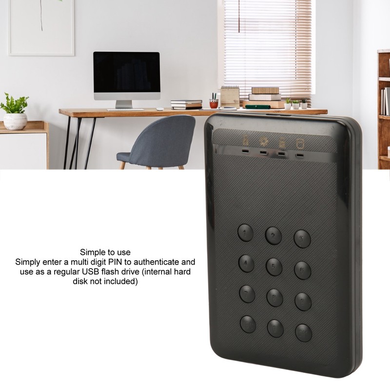 Encrypted Hard Drive Enclosure 2.5inch USB3.0 SATA Password Access Hardware
