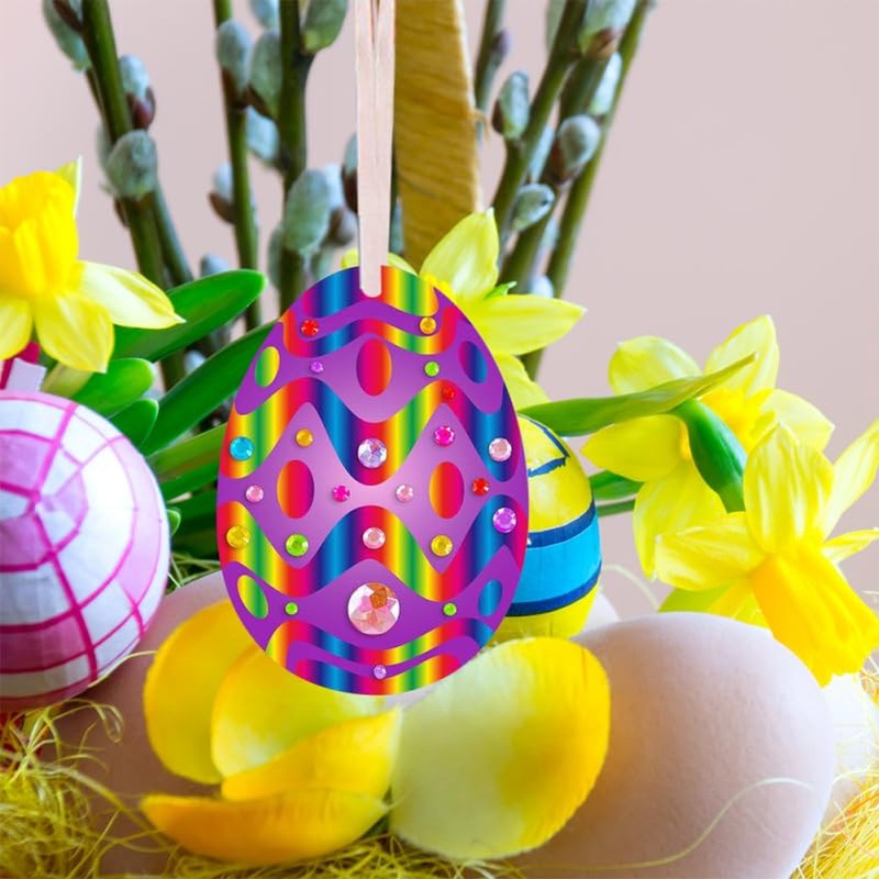 Healifty Easter Scraper Set with 8 Easter Eggs Creative Craft
