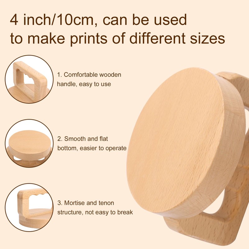 Wood Baren for Printmaking, Beech Block Printing Tool Printing Press