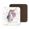 Coaster Unicorn Coasters Watercolour Art Gift Work Office Dining Tea