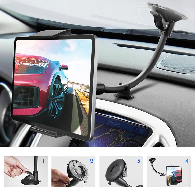 Tablet holder car front suction cup dashboard windscreen support valid