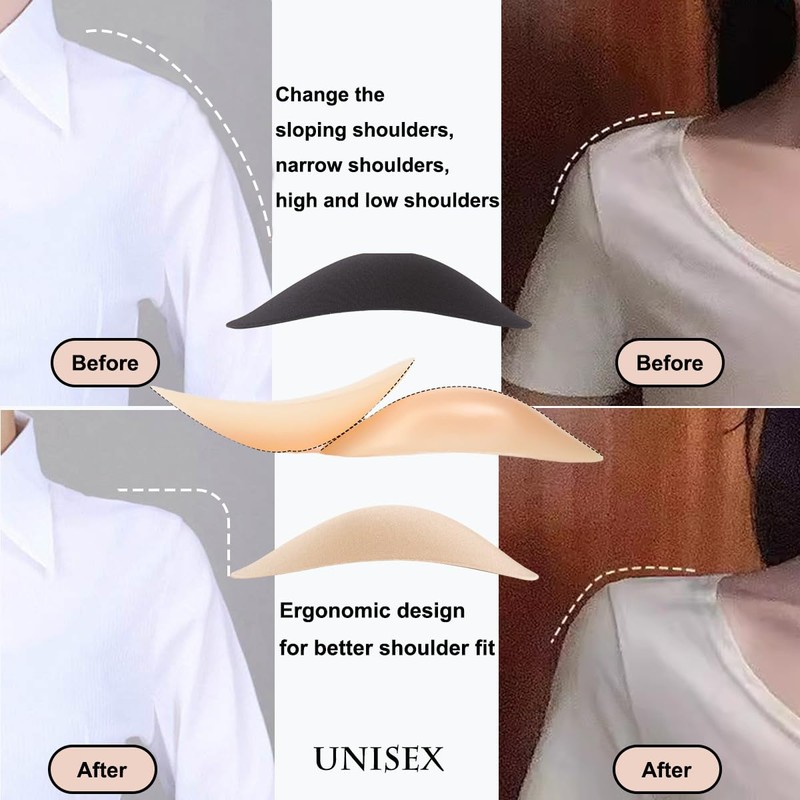 icyhey 4 Pair Sholder Pads Ultra Silicone ShoulderPads for Womens