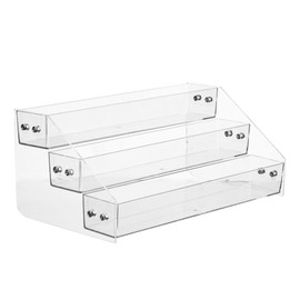 Kihor Acrylic Spice Rack, Tiered Spice Rack Shelf Seasoning Organizer for Countertop, Cabinet, Pantry, Kitchen Storage - 3 Tier