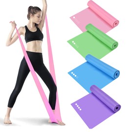 Theraband Set, Terraband Bands, 4 Pieces, Exercise Bands, 2 m Pilates Band with 3 Resistance Levels, Fitness Bands for Muscle Building, Yoga, Strength Training, Pilates for Men and Women