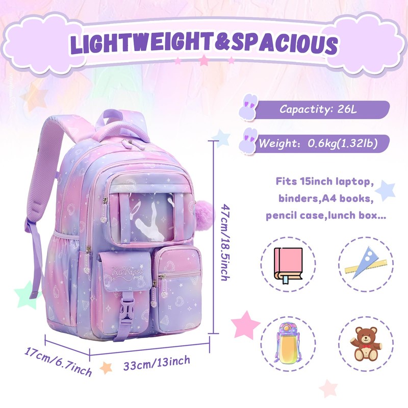 PIG PIG GIRL Kids Backpack for Girls - School Bags