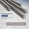 HiPicco 3/8"-16 Fully All Threaded Rod & Studs, 10" Length,