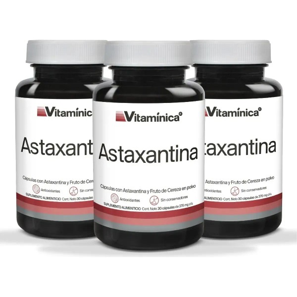 Vitamínica Astaxanthin Supplement (30 Capsules, 370mg each, Unflavored) - Antioxidant