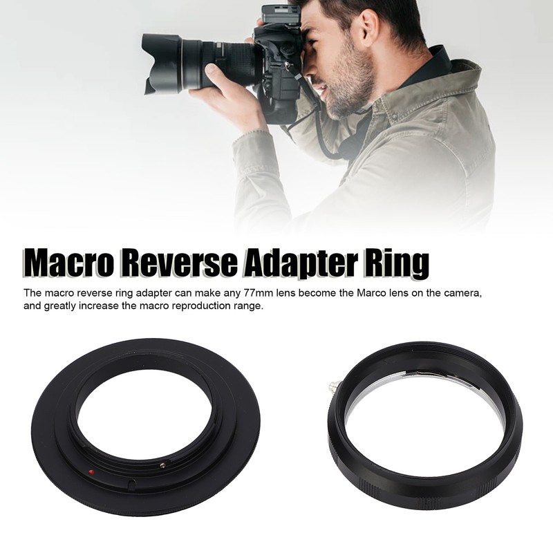 77mm Macro Reverse Adapter Ring and Rear Lens Mount Protection