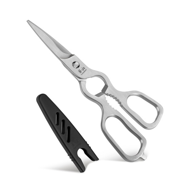 Cangshan 1021233 D Shape Forged Stainless Steel Shear Satin Finish, 9-Inch Overall Length