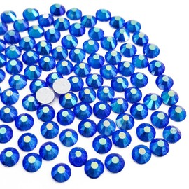 2880PCS SS10 Flatback Rhinestones, Sapphire AB Glass Rhinestones Crystal Gems for Nails Art Makeup, and Need Glue Fix (2.7-2.8mm)
