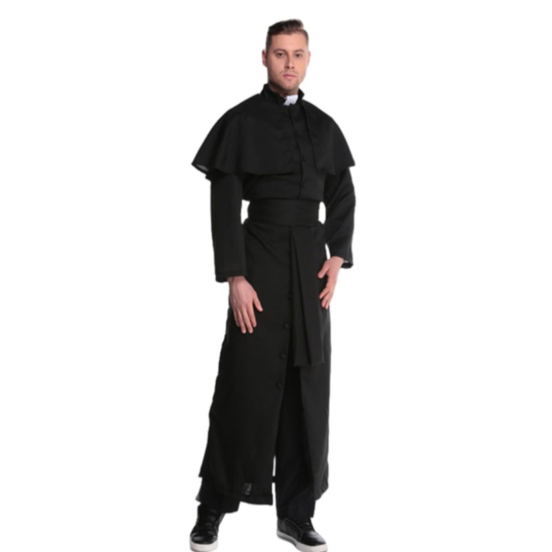 YTWS Priest Costume For Adult Men Halloweeen Exorcist Costume Wizard