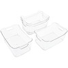 4 Pack Clear Storage Bins for Pantry Organization and Storage,