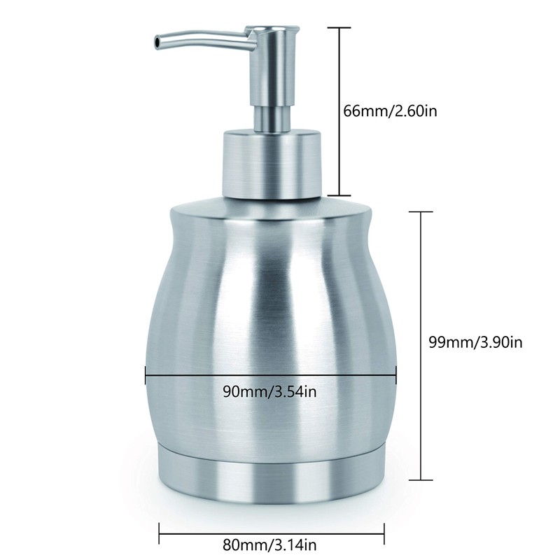 LALA DOLCE Stainless Steel Countertop Soap Dispenser Liquid Bottle and