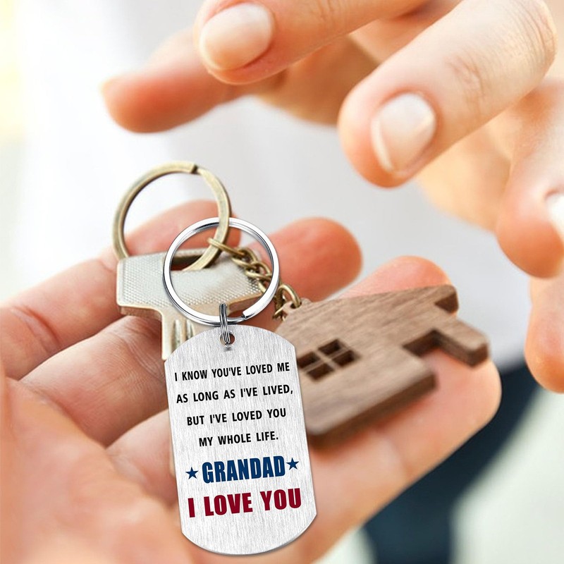 EE&YU Grandad Fathers Day Keyring - Best Hero Grandad Birthday