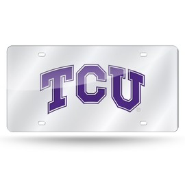 TCU Texas Christian University Horned Frogs Acrylic License Plate Laser Tag