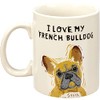 Primitives by Kathy I Love My French Bulldog Double-Sided Mug