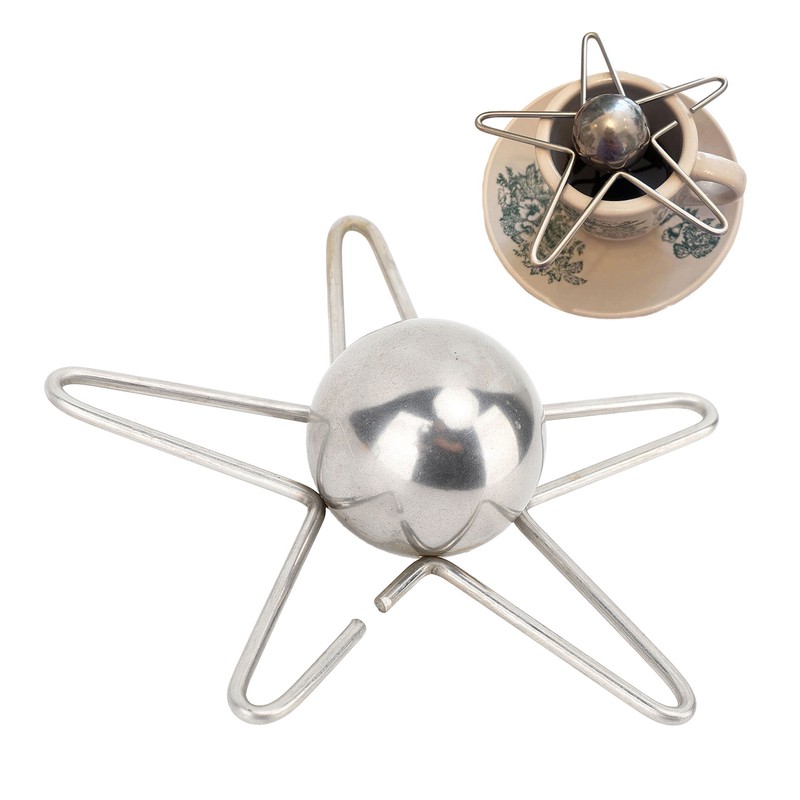 Coffee Cooling Tool with Reusable Metal Ice Sphere Stainless Steel