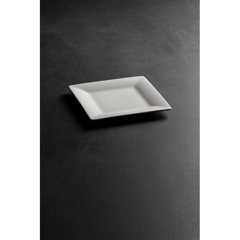10 Strawberry Street Ceramic Simply White 6" Square Appetizer Plate,