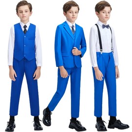 Conjunto de ropa para niños pequeños de anillo de boda, traje de Pascua, para adolescentes y niños, Azul Real, 4
