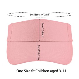 Topbuti Kids Girls Boys Visor Sports Athletic Sun Visor Hats Adjustable Cotton Tennis Golf Visor Hat Beach Hat Baseball Cap (Pink)