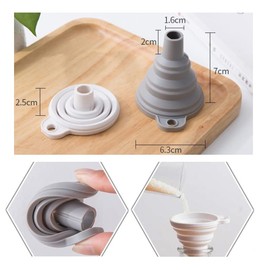 Embudo plegable de silicona, 2 unidades, flexible, portátil, mini embudo plegable de silicona, para tolva de transferencia de líquido/polvo, embudo de silicona de grado alimenticio