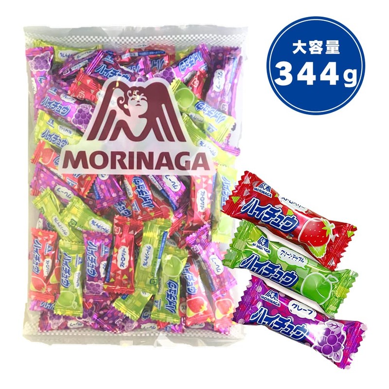 森永製菓 ハイチュウアソート 344g 大容量 定番3種(グリーンアップル・ストロベリー・グレープ)業務用 ハイチュウ HICHEW