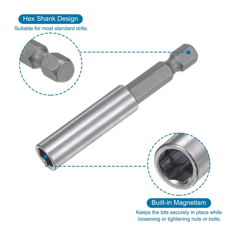 uxcell 150mm/6" Magnetic Drill Bit Holder Extension, 1/4" Hex Shank