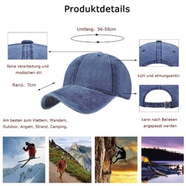 UMIPUBO Unisex Vintage Baseball Cap Adjustable Baseball Cap Outdoor Sports Solid Hats (Navy)