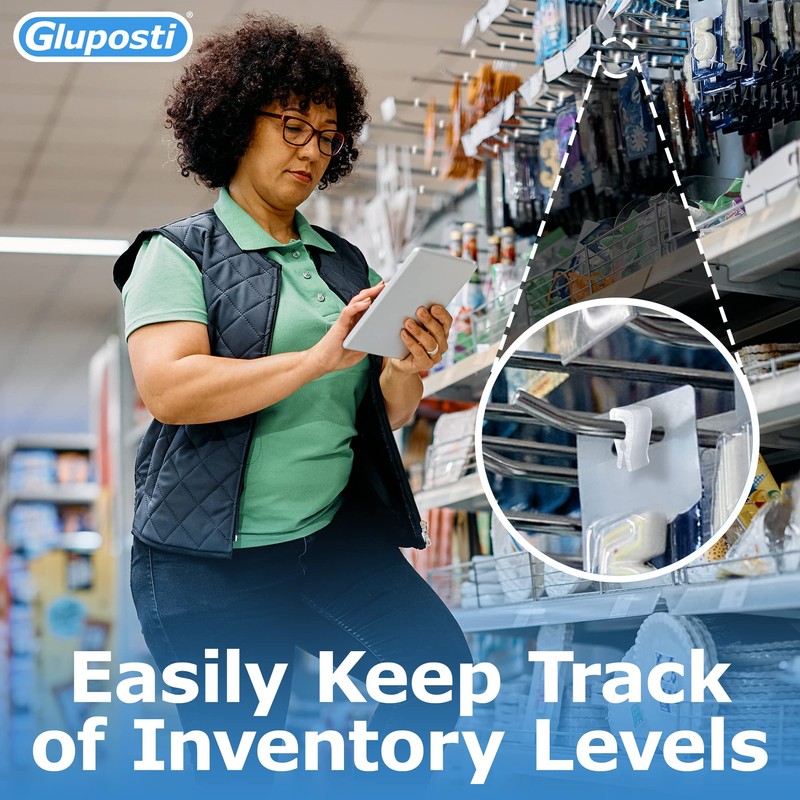 Gluposti Peg Hook Stoppers for 1/4 Pegboard Hooks and Slatwall,