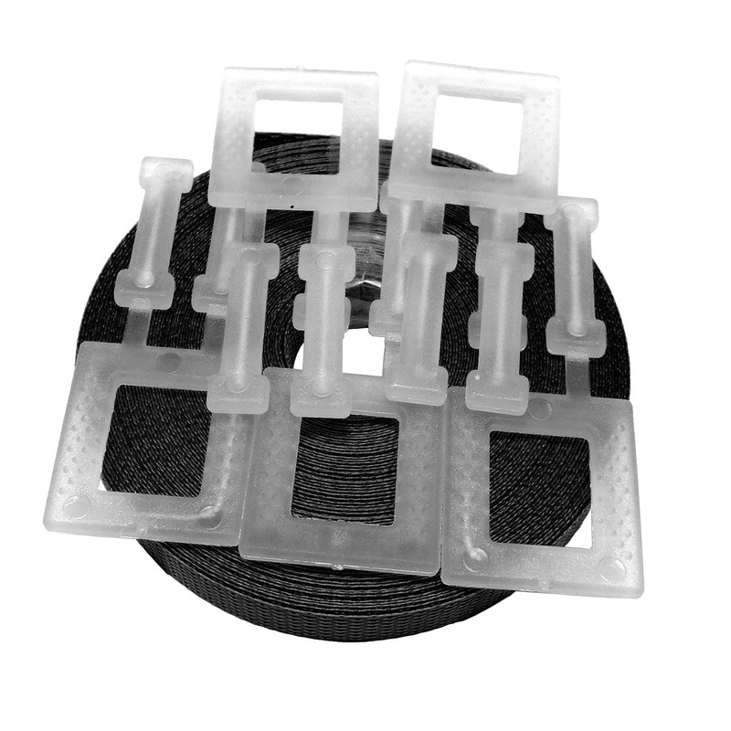 Pallet strapping kit Black 10m x 12mm with 5 plastic