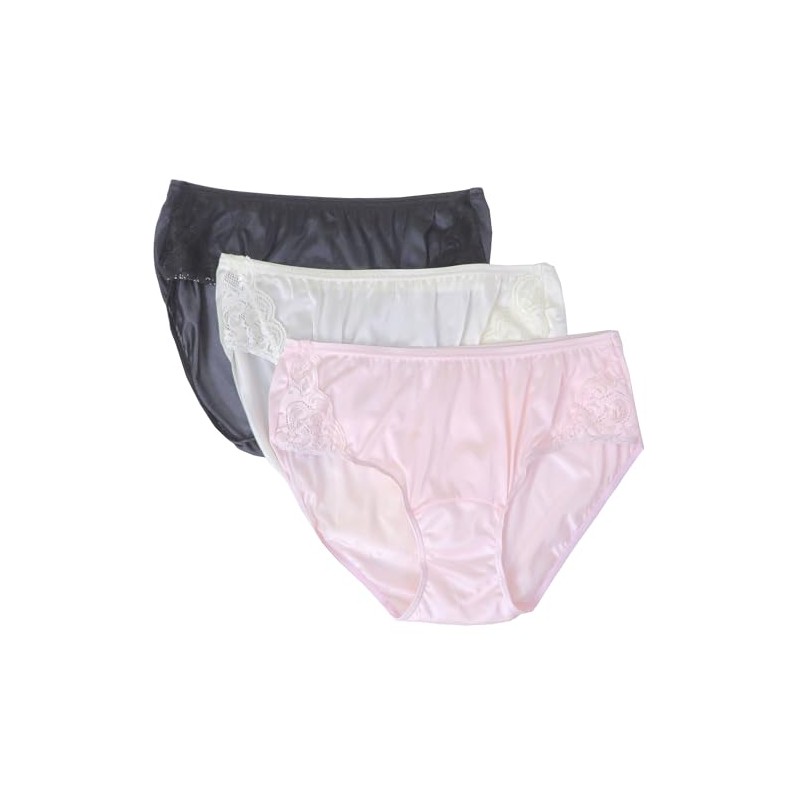 Shadowline Women's Underwear Nylon Hipster Panty with Lace Insert 3