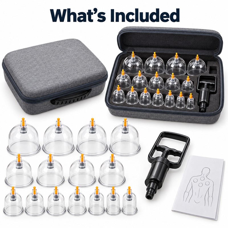 12 Pcs Cupping Massage Set with Manual Vacuum Pump –