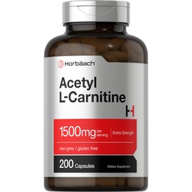 Horbäach Acetyl L-Carnitine 1500mg | 200 Capsules | Extra Strength Supplement | Non-GMO & Gluten Free