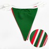 32Ft Green Red White Fabric Bunting Banner Party Decorations Triangle
