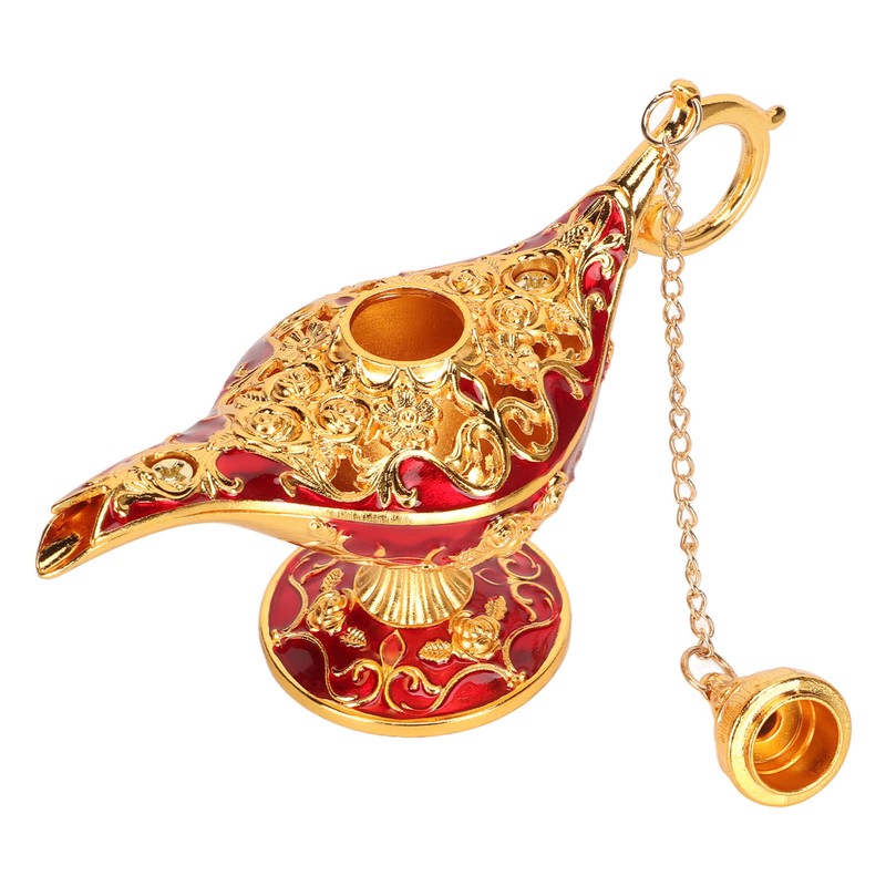 Zinc Alloy Retro Arabian Lamp Tabletop Exquisite Engraved Legend Wishing