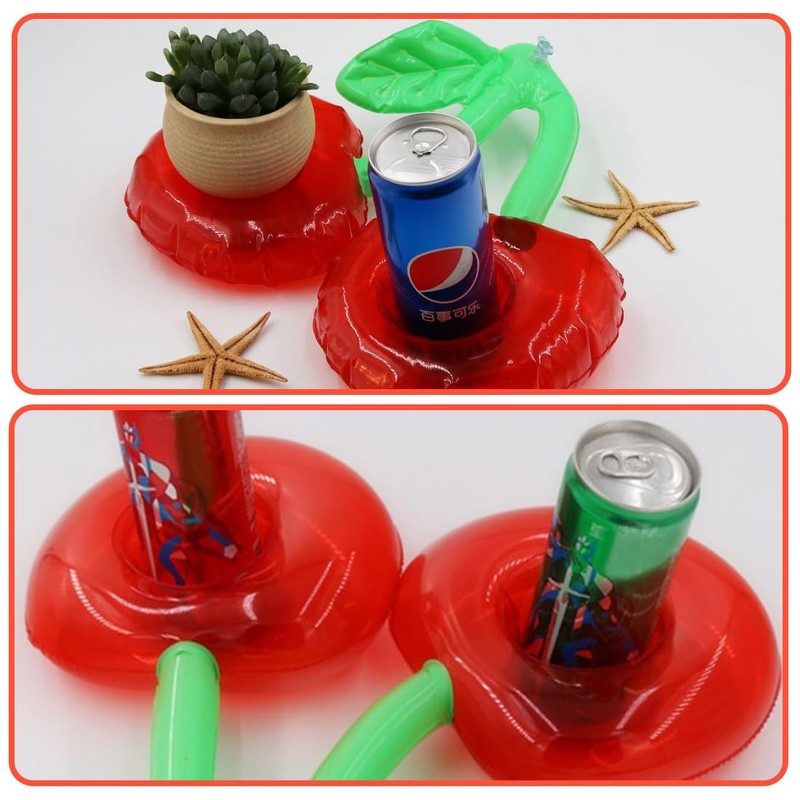 DLPRK Set of 2 Floating Cherry Swim Rings with Cup