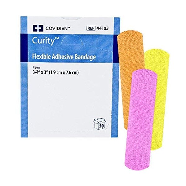 Covidien 44103 Curity Flexible Neon Bandage 3/4"x3" 50/Bx