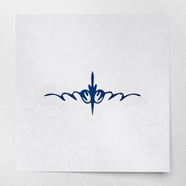 Decal Stickers of Pinstripes Ornaments (Navy Blue) (Set of 2) Premium Waterproof Vinyl Decal Stickers for Laptop Smartphone Car Dirt Bike Wall Room Mason Jar Bathtub Door - ANDstic508405AB