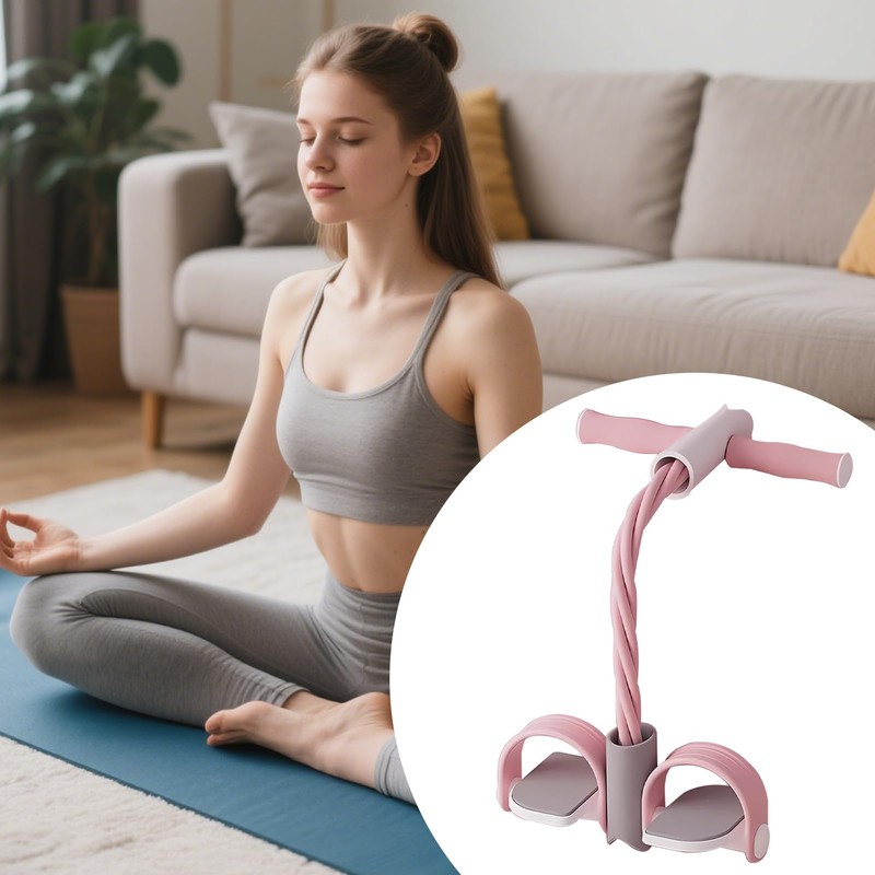 Elastic Sit Up Pull Rope - Tension Foot Pedal for