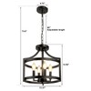 LynPon Black Farmhouse Chandelier 4 Lights, Modern Hanging Pendant Light
