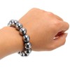 14mm Terahertz Stone Bracelet Promote Circulation Round Beads Chian Bracelet