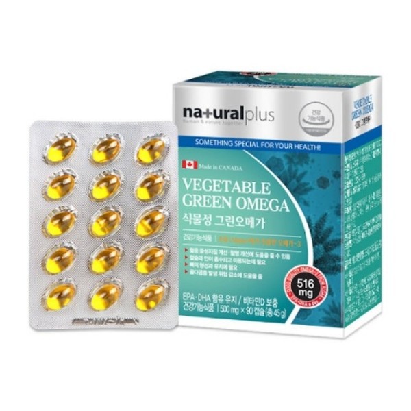 Natural Plus Vegetable Green Omega 500MG / 네츄럴플러스 식물성 그린오메가 500MG X 90캡슐 X 3박스