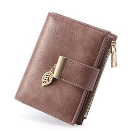 yiijay Small Wallet Women RFID Blocking Leather Bifold Wallet Credit Card Holder for Women Ladies Compact Wallet Mini Purse With Zipper Pocket