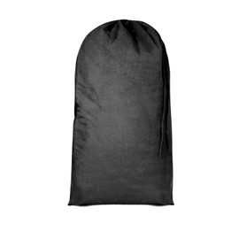 Bronta Mill Plain Natural 100% Cotton Drawstring Stuff Bags | Eco Friendly Storage Pouch | Black - XL - 75cm x 50cm