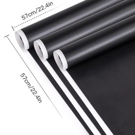 WRAPAHOLIC 20 Sheets Flower Wrapping Paper - 22.4 x 22.4 inch White Trim Black Water-Resistant Floral Bouquet Wrapping Paper, Florist Supplies Packaging Paper for Wedding Birthday Gift DIY