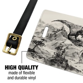 Tyrannosaurus Rex in Chinese Ink Paint Luggage ID Tags Cards Set of 2