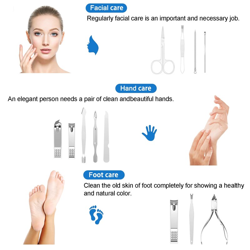 Tseoa Manicure, Pedicure Kit, Nail Clippers, Professional Grooming Kit, Nail