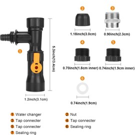 Songholee Aquarium Water Changer, Aquarium Water Change Kit with 2 Faucet Nozzles Connectors, Water Changer Replacement Parts Flow Control Valve Assembly for Fish Tank Cleaning