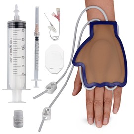 SimCoach Phlebotomy and Venipuncture Practice Kit, Wearable IV Practice Kit, Dorsal Hand Injection Trainer, IV Start Kit for Injection/Insertion Practice, Medical Education